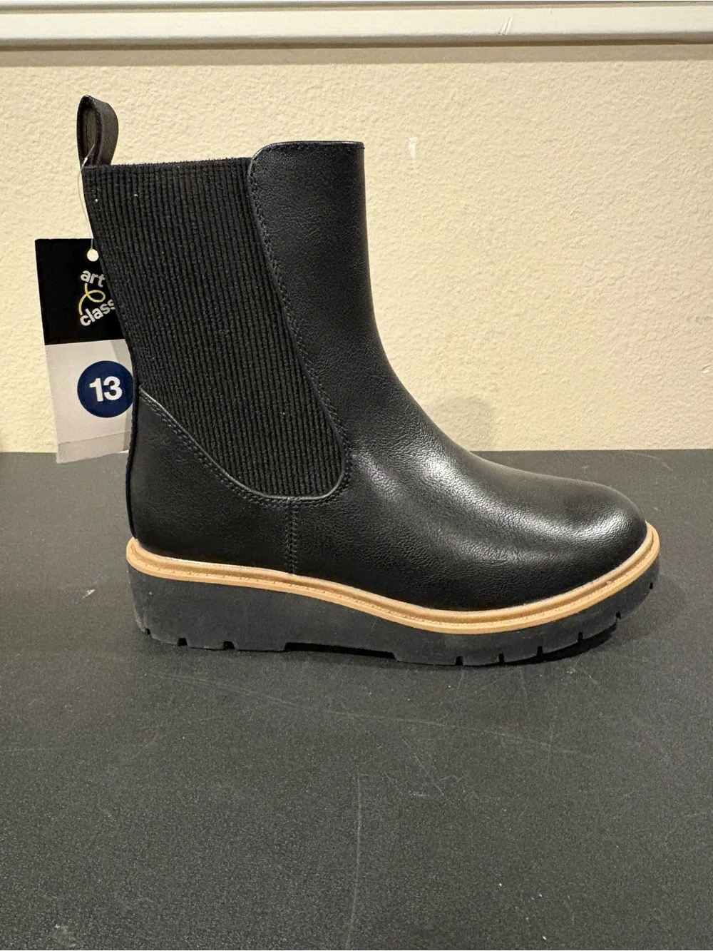 Art Class Kids Girls Laurel Side Zip Wedge Chelsea Boots Black Toddler Size 13_2